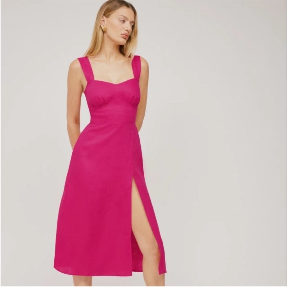 Reformation Seaside Linen Midi Dress